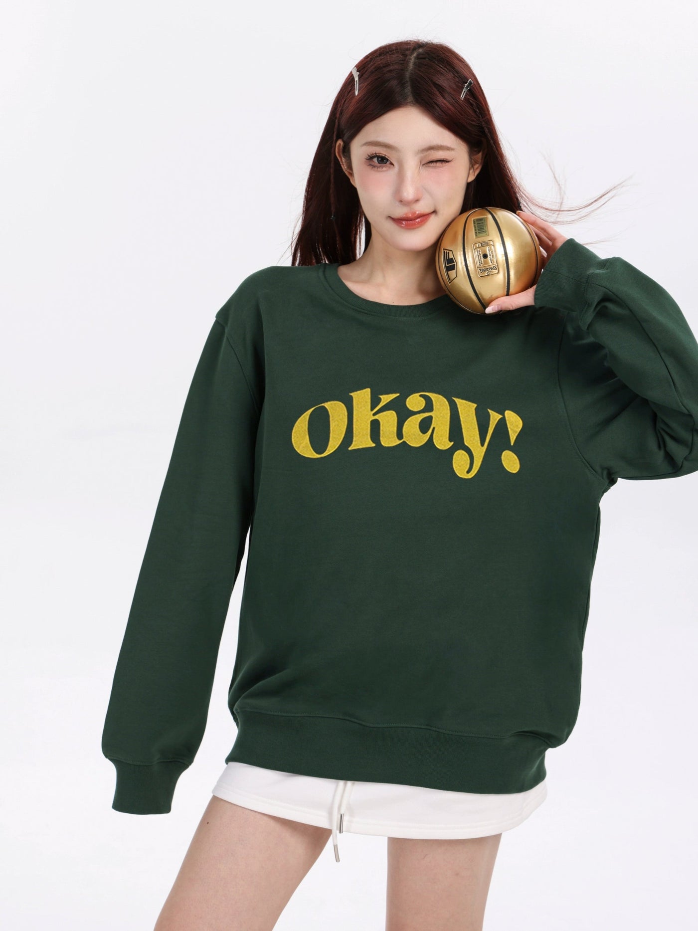 Shi Okay! Text Print Crewneck-korean-fashion-Crewneck-Shi's Closet-OH Garments