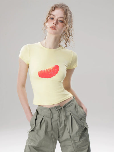 Shi Orange Slice Graphic T-Shirt-korean-fashion-T-Shirt-Shi's Closet-OH Garments