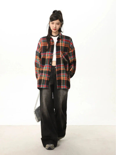 Shi Plaid Front Pocket Shirt-korean-fashion-Shirt-Shi's Closet-OH Garments