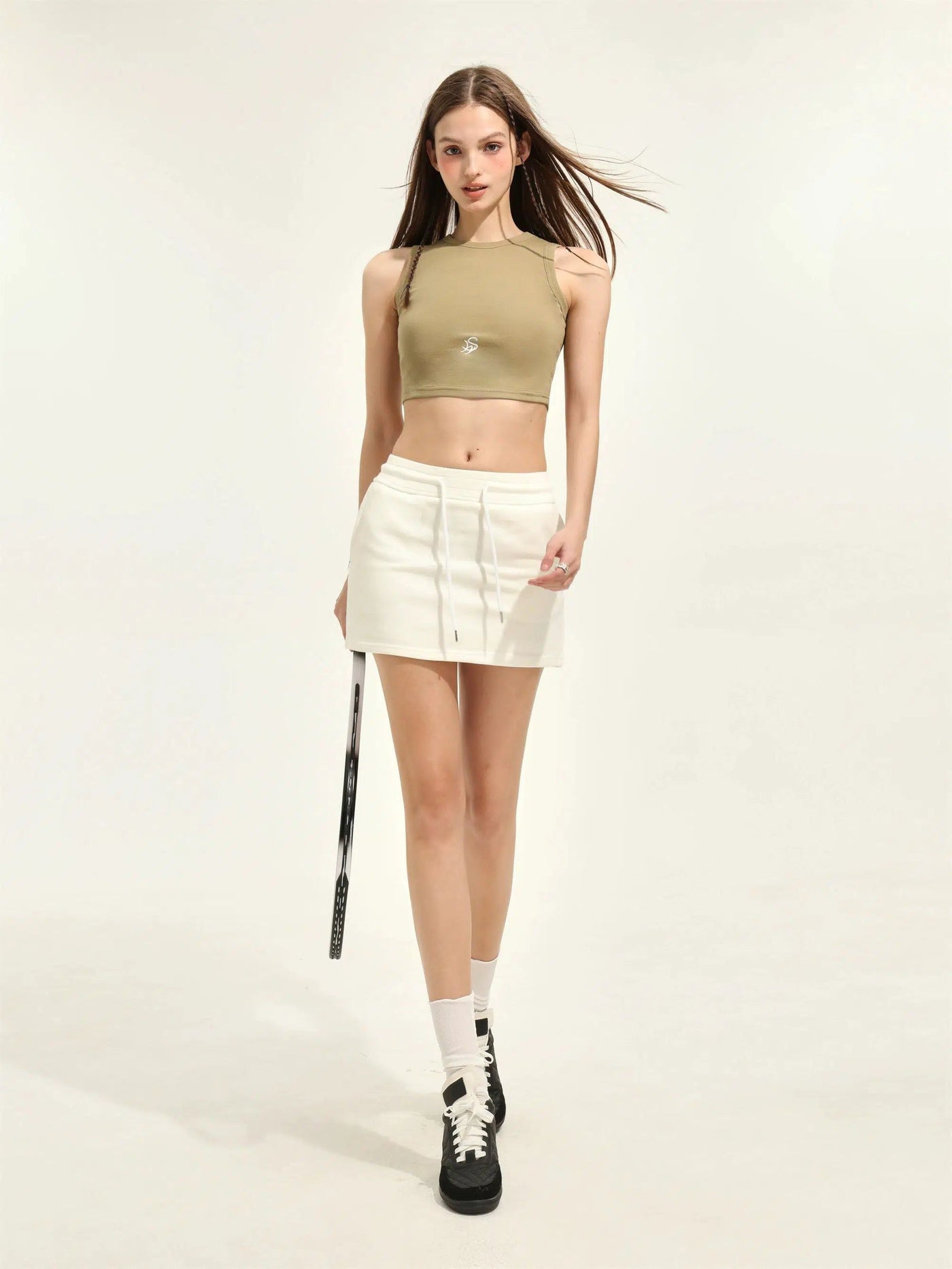 Shi Slant Pocket Drawstring Sports Skirt-korean-fashion-Skirt-Shi's Closet-OH Garments