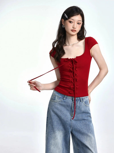Shi Strappy Square Neck Blouse-korean-fashion-Blouse-Shi's Closet-OH Garments