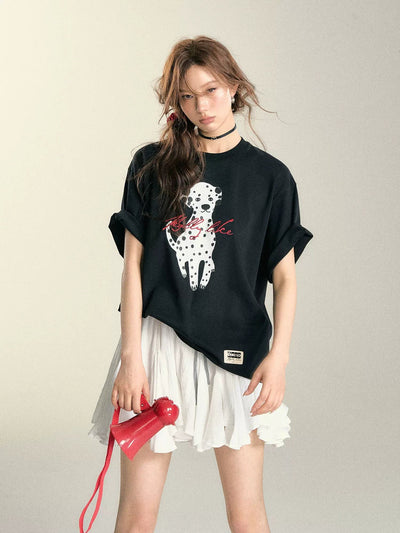 Soso Dalmatian Graphic T-Shirt-korean-fashion-T-Shirt-Soso's Closet-OH Garments