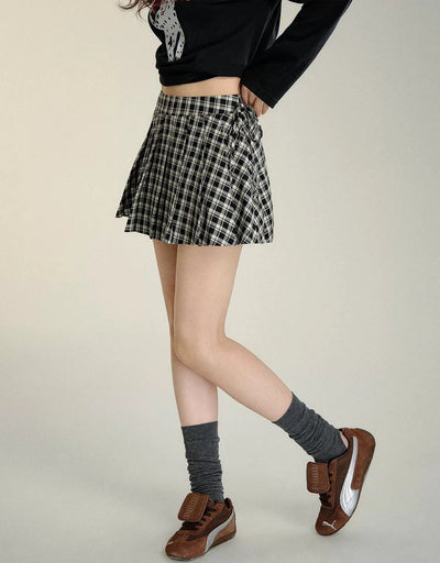 Soso Plaid Pattern Pleated Skirt-korean-fashion-Skirt-Soso's Closet-OH Garments