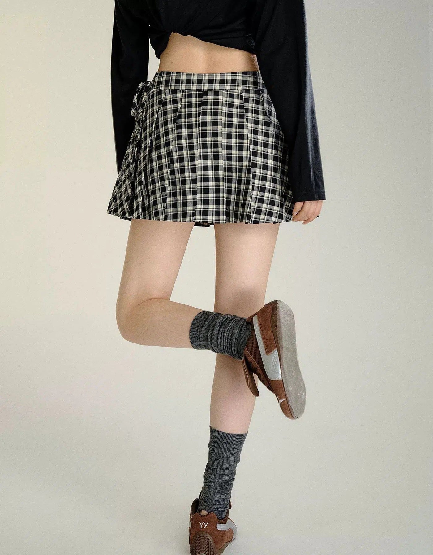 Soso Plaid Pattern Pleated Skirt-korean-fashion-Skirt-Soso's Closet-OH Garments