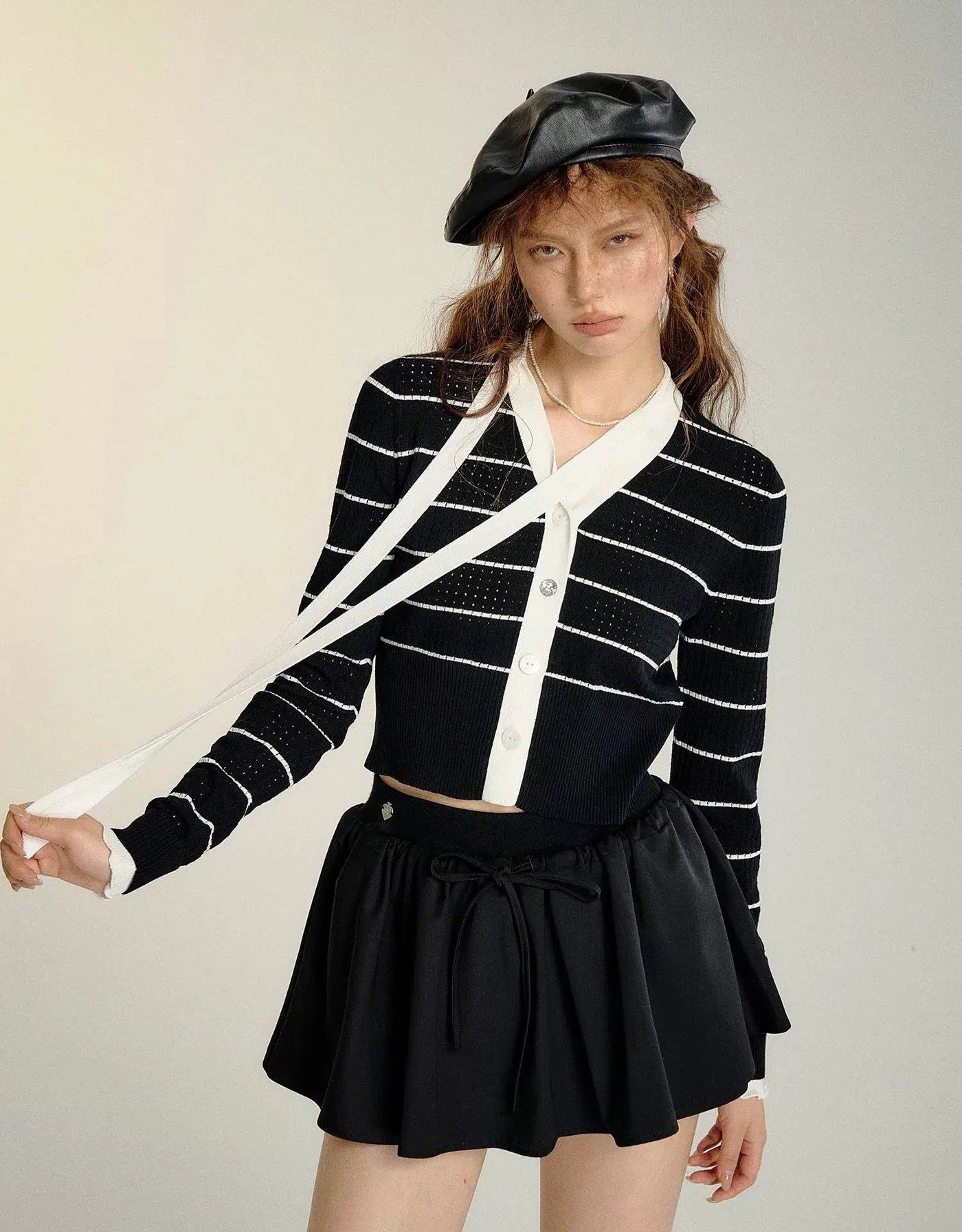 Soso Ribbon Stripe Cardigan-korean-fashion-Sweater-Soso's Closet-OH Garments