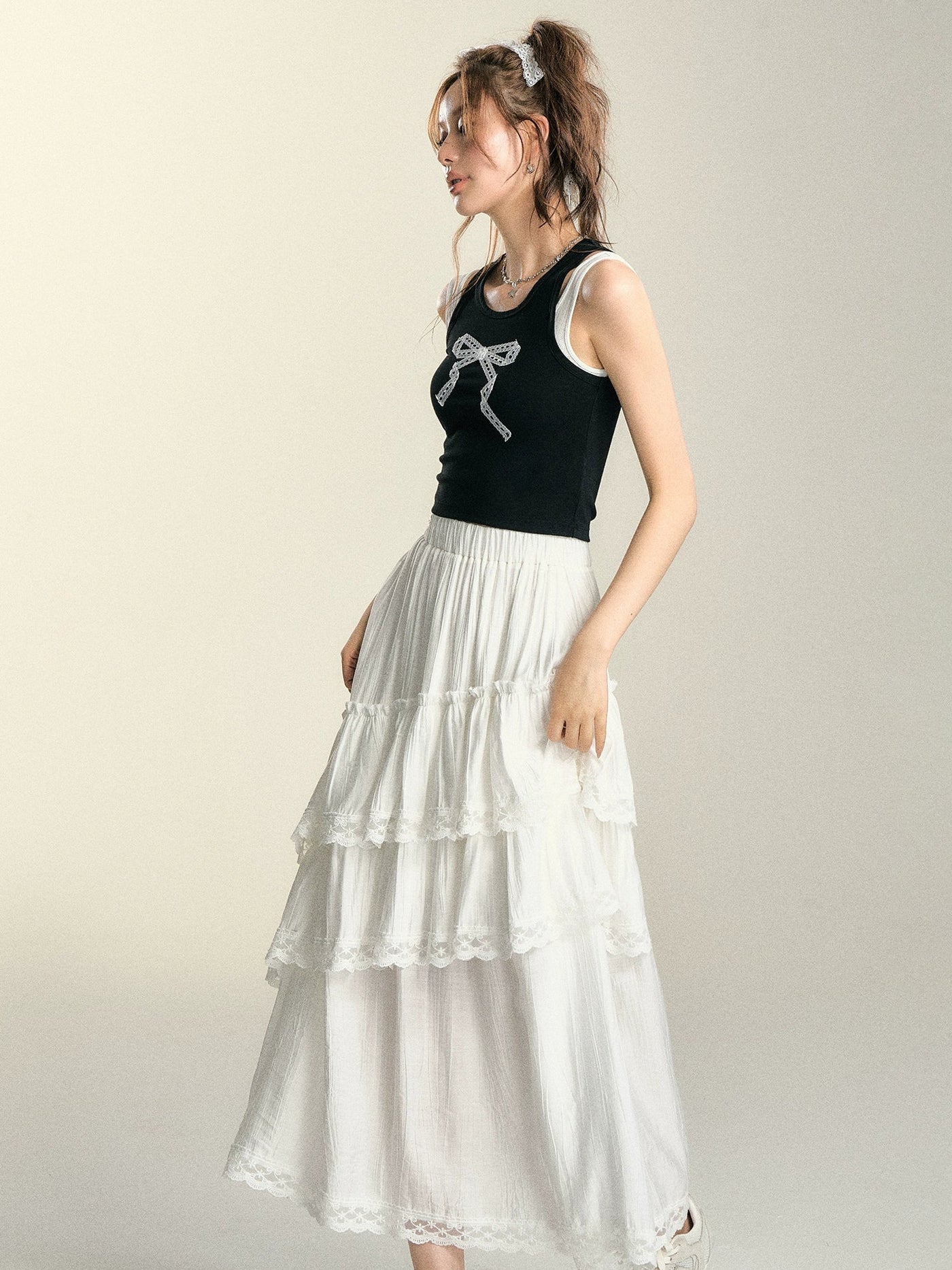 Soso Spliced Lace Layered Maxi Skirt-korean-fashion-Skirt-Soso's Closet-OH Garments