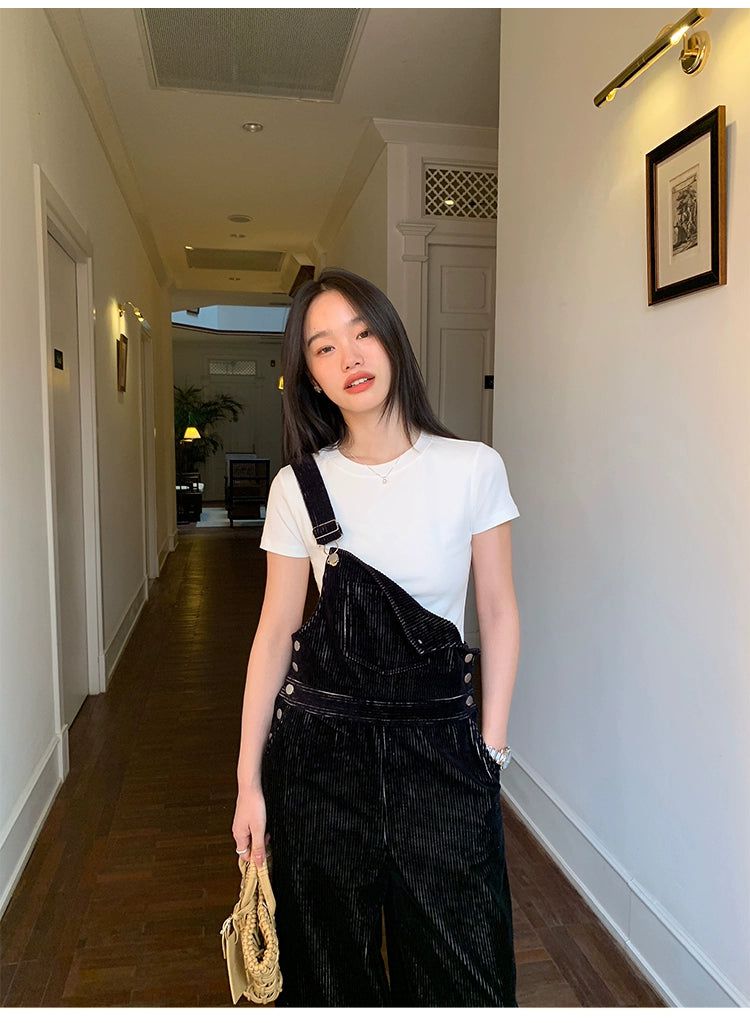 Sue Basic Slim Fit Cropped T-Shirt-korean-fashion-T-Shirt-Sue's Closet-OH Garments