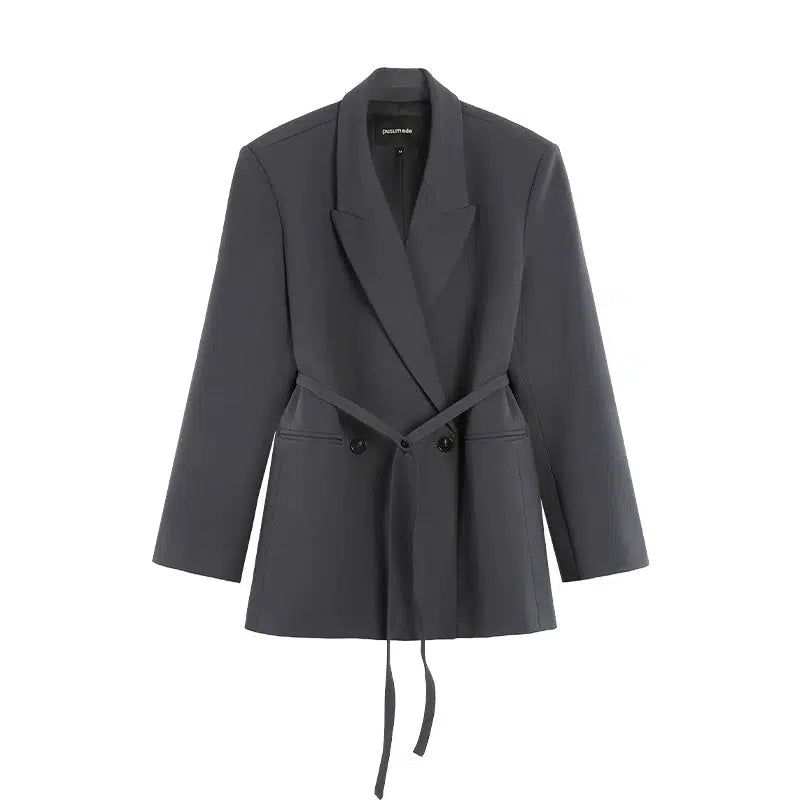 Sue Casual Belted Strap Blazer-korean-fashion-Blazer-Sue's Closet-OH Garments