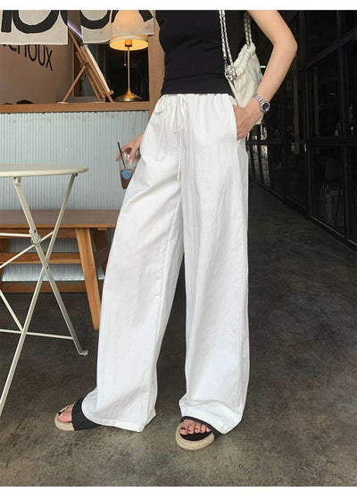 Sue Casual Strings Wide Pants-korean-fashion-Pants-Sue's Closet-OH Garments