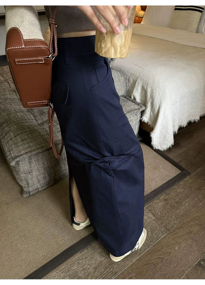 Sue Detachable Half Long Skirt-korean-fashion-Skirt-Sue's Closet-OH Garments