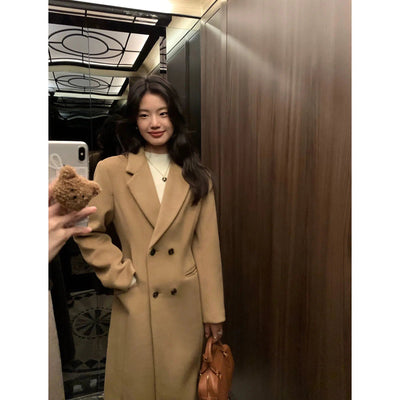 Sue Double Breasted Buttoned Trench Coat-korean-fashion-Long Coat-Sue's Closet-OH Garments