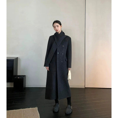 Sue Double Sided Belt Strap Overcoat-korean-fashion-Long Coat-Sue's Closet-OH Garments