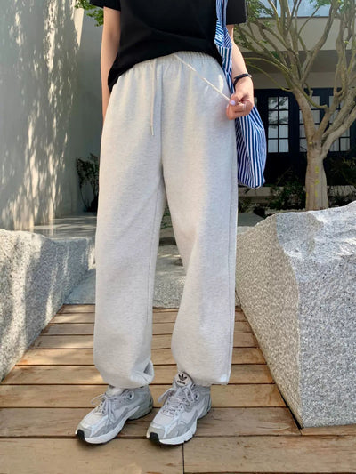 Sue Drawcords Elastic Hem Sweatpants-korean-fashion-Pants-Sue's Closet-OH Garments