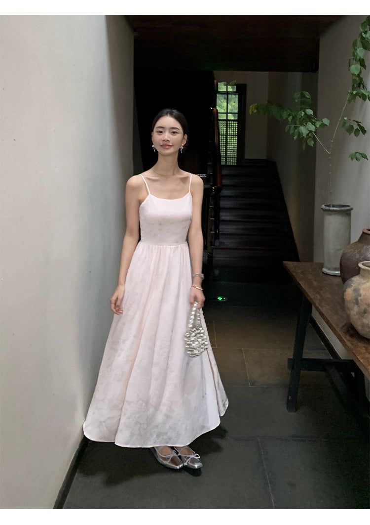 Sue Floral Embroidery Cami Long Dress-korean-fashion-Dress-Sue's Closet-OH Garments