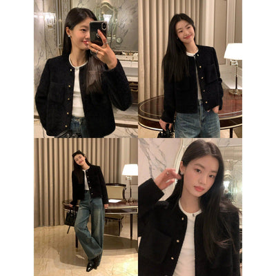 Sue Fuzzy Front Pocket Jacket-korean-fashion-Jacket-Sue's Closet-OH Garments