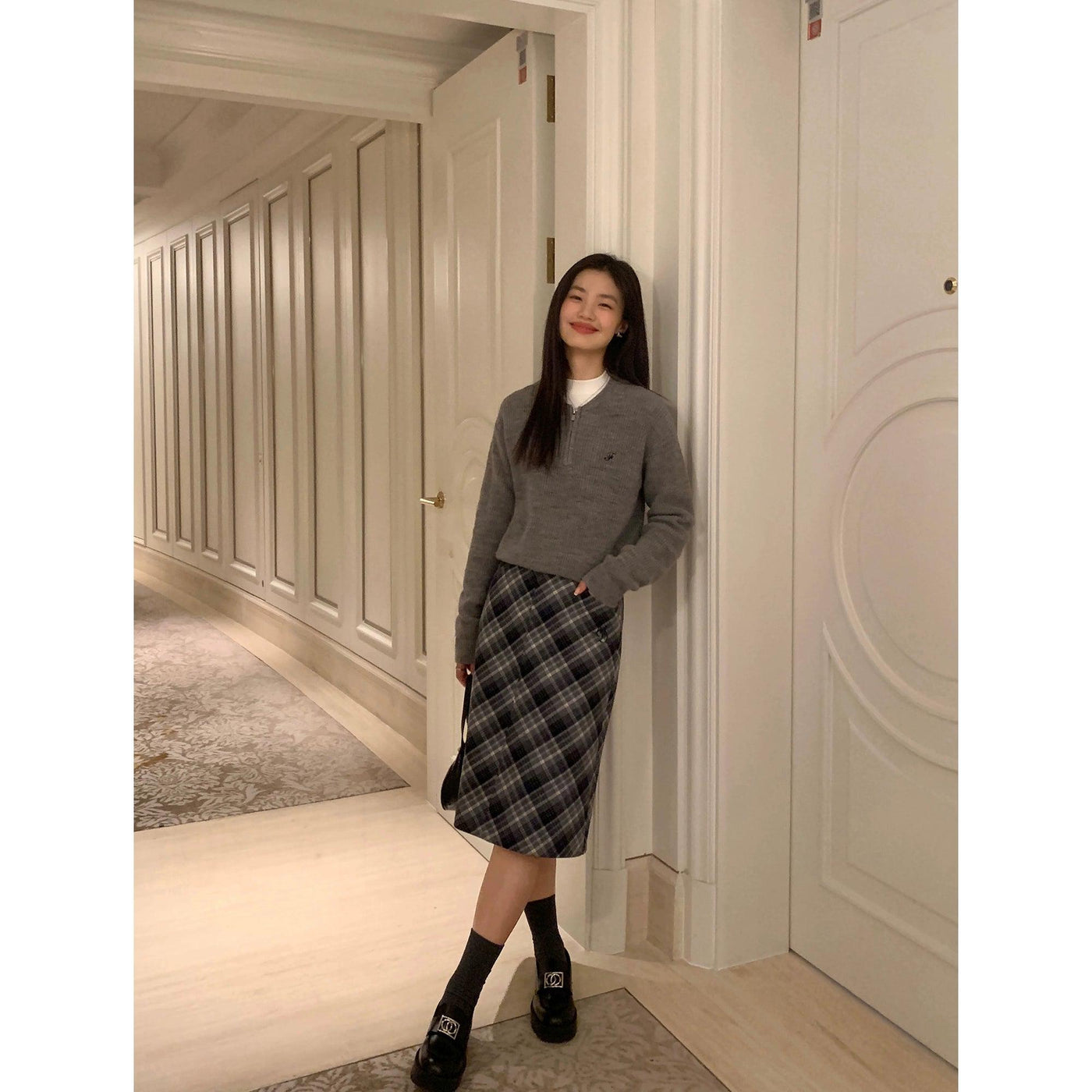 Sue High Waisted Plaid Skirt-korean-fashion-Skirt-Sue's Closet-OH Garments