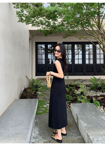 Sue Minimal Style Long Dress-korean-fashion-Dress-Sue's Closet-OH Garments