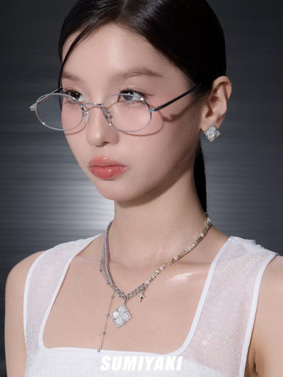 Sumi Four-Leaf Clover Necklace & Bracelet Set-korean-fashion-Clothing Set-Sumi's Closet-OH Garments