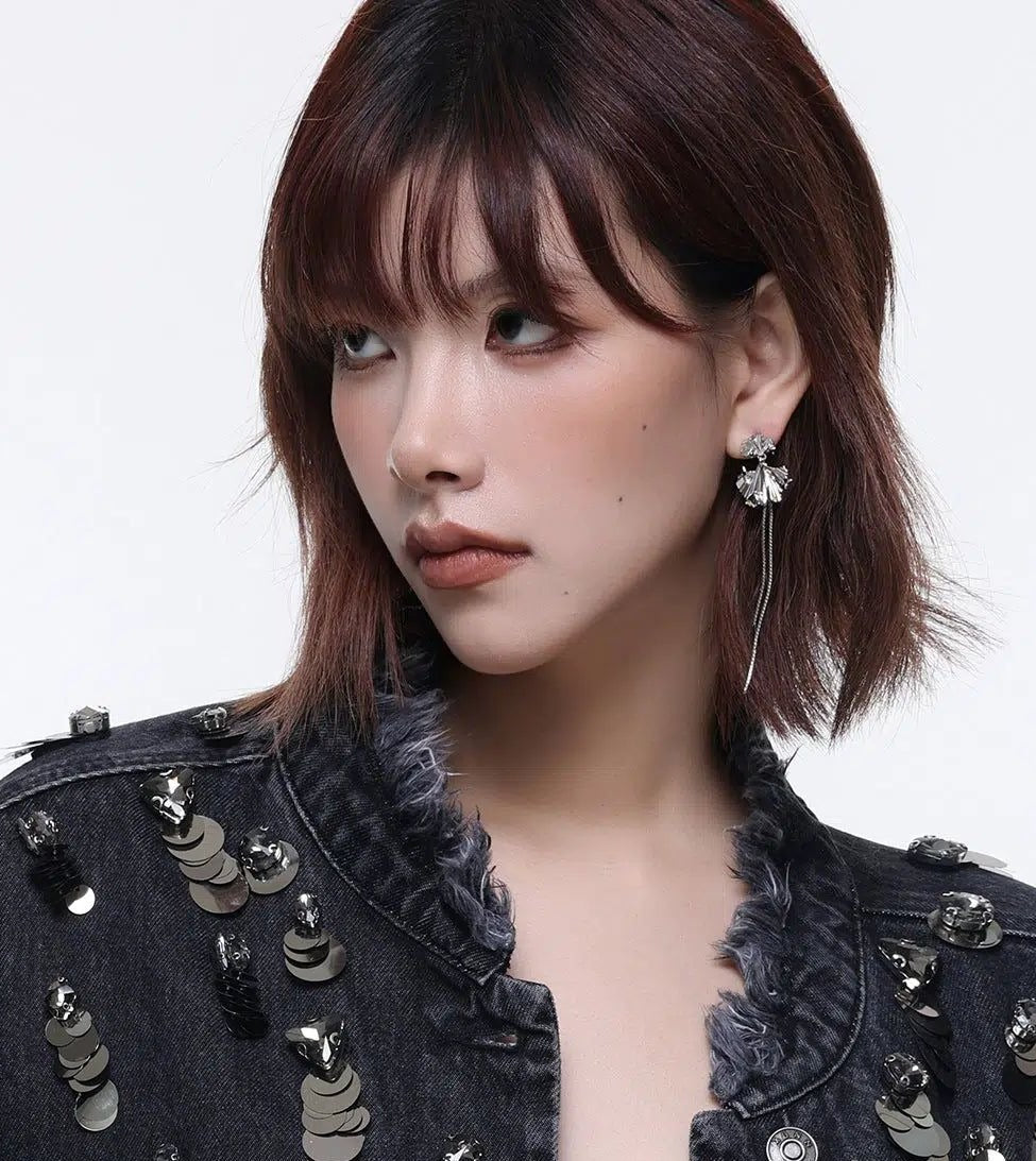 Sumi Ginkgo Tassel Dangling Earrings-korean-fashion-Earrings-Sumi's Closet-OH Garments