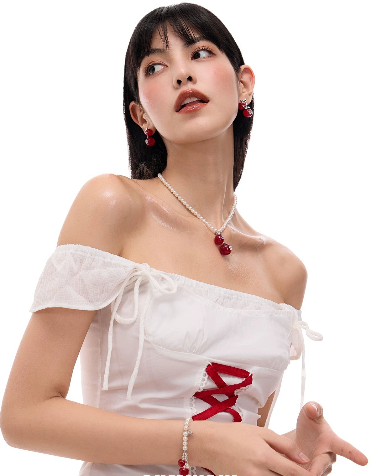 Sumi Glaze Cherry Pearl Necklace-korean-fashion-Necklace-Sumi's Closet-OH Garments