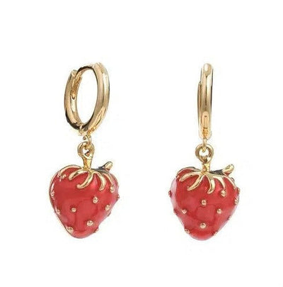 Sumi Golden Strawberry Earrings-korean-fashion-Earrings-Sumi's Closet-OH Garments
