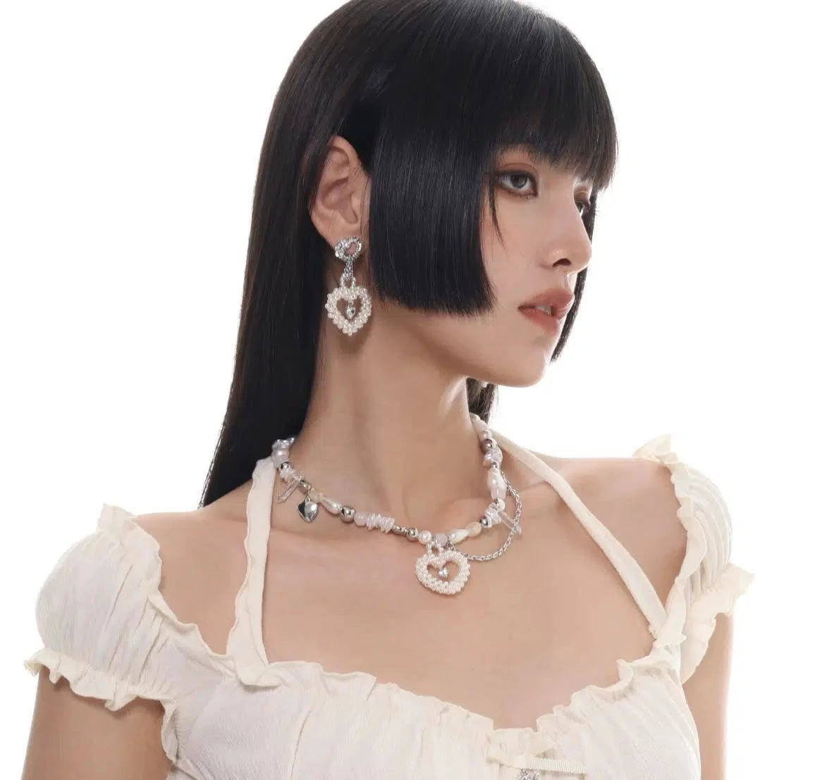 Sumi Heart Pearl Earrings-korean-fashion-Earrings-Sumi's Closet-OH Garments