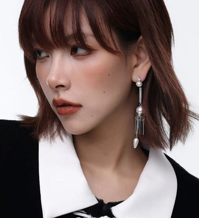 Sumi Pearl Tassel Dangling Earrings-korean-fashion-Earrings-Sumi's Closet-OH Garments