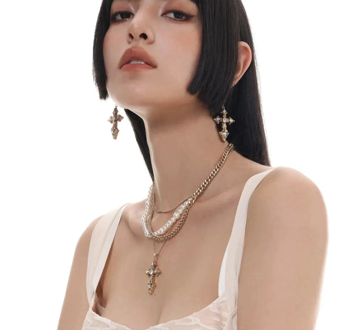 Sumi Timeless Pearl Cross Necklace-korean-fashion-Necklace-Sumi's Closet-OH Garments