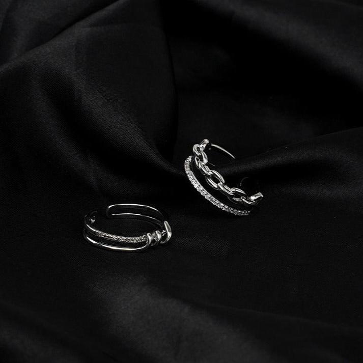 Sumi Wire Wrap & Chain Ring-korean-fashion-Ring-Sumi's Closet-OH Garments