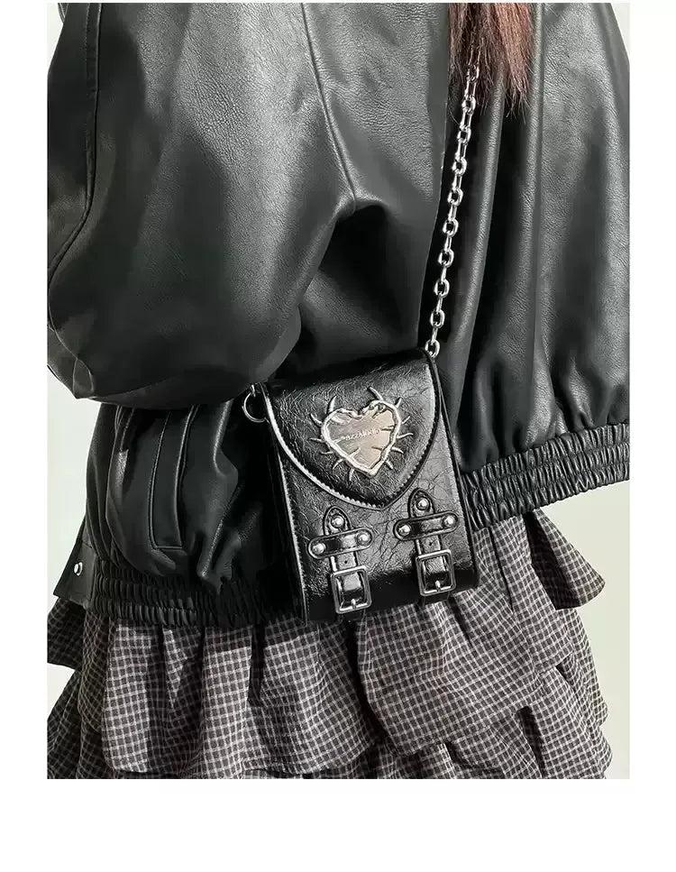 Taro Metallic Thorn Heart Chain Bag-korean-fashion-Bag-Taro's Closet-OH Garments