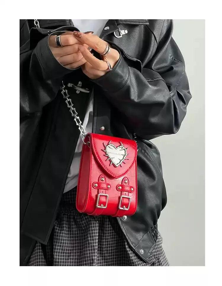 Taro Metallic Thorn Heart Chain Bag-korean-fashion-Bag-Taro's Closet-OH Garments