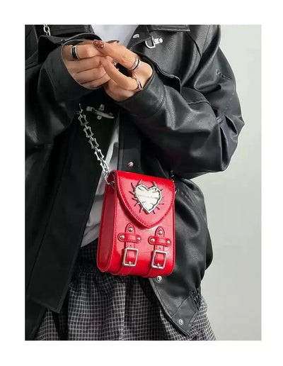 Taro Metallic Thorn Heart Chain Bag-korean-fashion-Bag-Taro's Closet-OH Garments