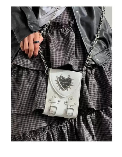 Taro Metallic Thorn Heart Chain Bag-korean-fashion-Bag-Taro's Closet-OH Garments