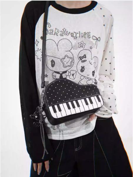 Taro Piano Polka Dots Crossbody Bag-korean-fashion-Bag-Taro's Closet-OH Garments