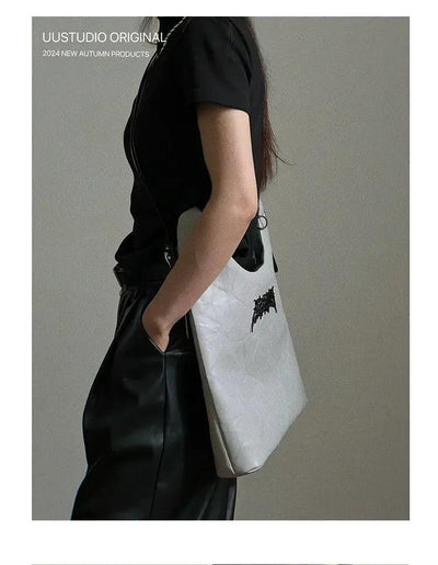 Taro Pleated Buckled Strap Messenger Bag-korean-fashion-Bag-Taro's Closet-OH Garments