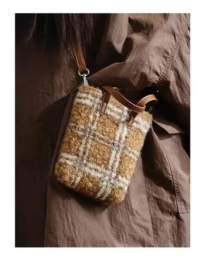 Taro Plushy Plaid Bag-korean-fashion-Bag-Taro's Closet-OH Garments
