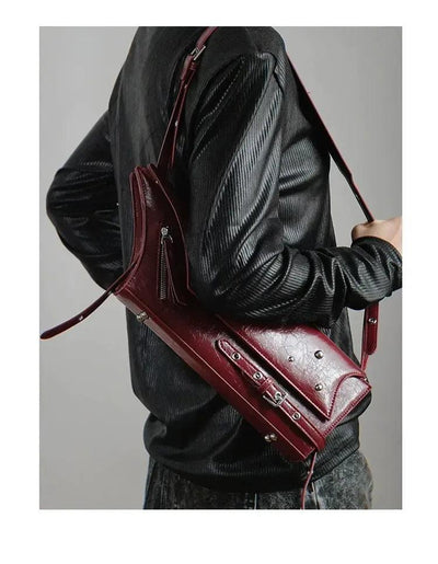 Taro Rivet Buckled Strap Shoulder Bag-korean-fashion-Bag-Taro's Closet-OH Garments
