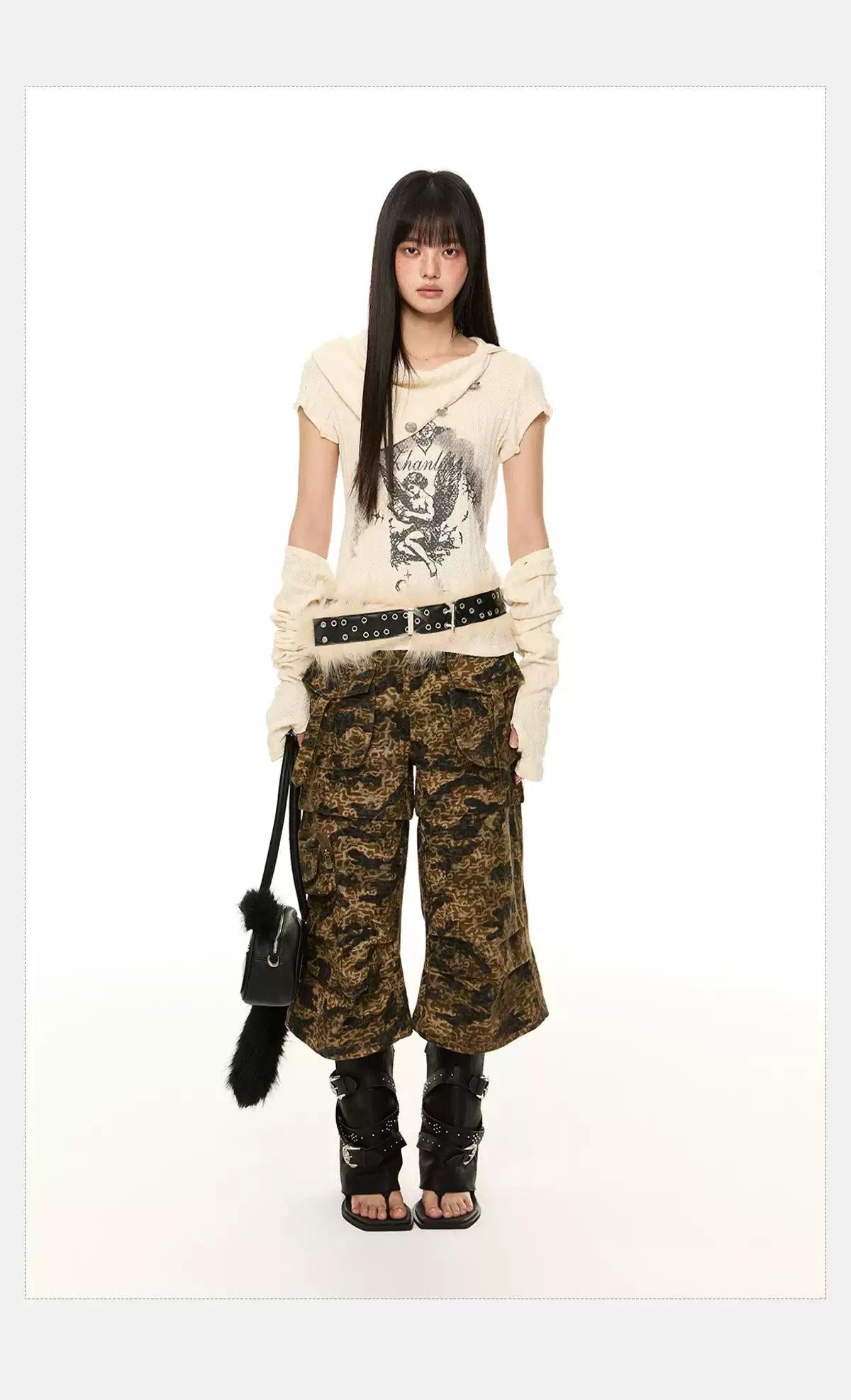 Tom Angel Graphic Knitted T-Shirt-korean-fashion-T-Shirt-Tom's Closet-OH Garments