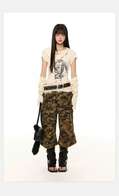 Tom Angel Graphic Knitted T-Shirt-korean-fashion-T-Shirt-Tom's Closet-OH Garments