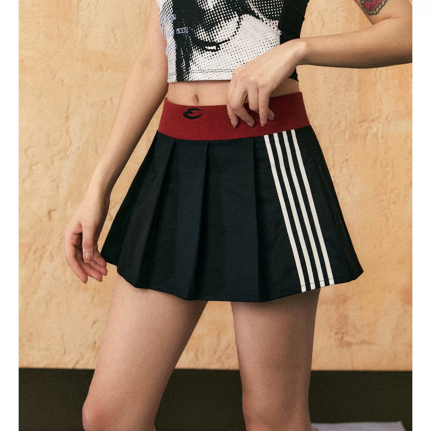 Tom Bar Stripes Pleated Skirt-korean-fashion-Skirt-Tom's Closet-OH Garments