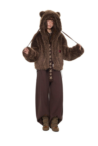 Tom Bear Ears Faux Fur Jacket-korean-fashion-Jacket-Tom's Closet-OH Garments