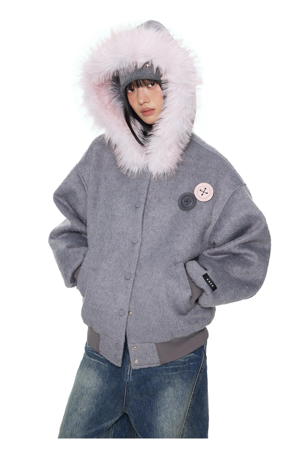 Tom Brushed Textured Hooded Jacket-korean-fashion-Jacket-Tom's Closet-OH Garments