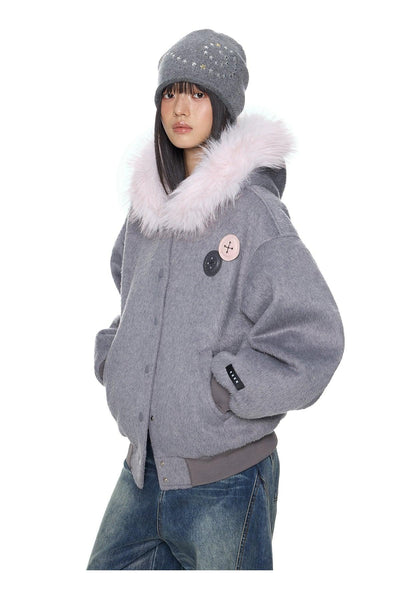 Tom Brushed Textured Hooded Jacket-korean-fashion-Jacket-Tom's Closet-OH Garments