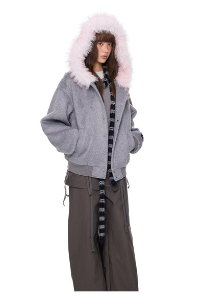 Tom Brushed Textured Hooded Jacket-korean-fashion-Jacket-Tom's Closet-OH Garments