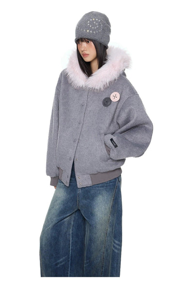 Tom Brushed Textured Hooded Jacket-korean-fashion-Jacket-Tom's Closet-OH Garments