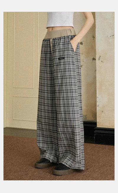 Tom Buttoned Plaid Loose Fit Pants-korean-fashion-Pants-Tom's Closet-OH Garments