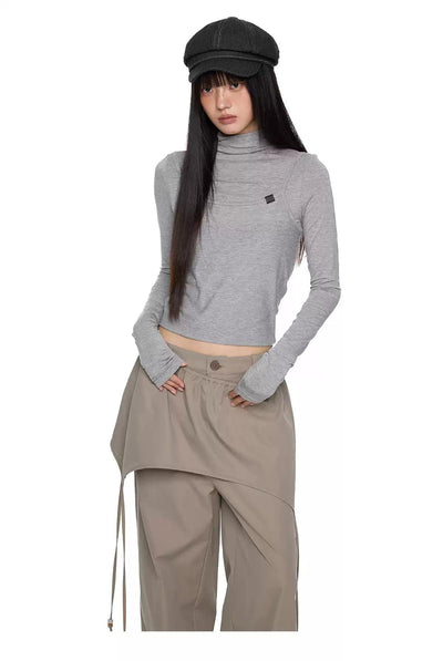 Tom Cami Layered Cropped Mockneck-korean-fashion-Mockneck-Tom's Closet-OH Garments