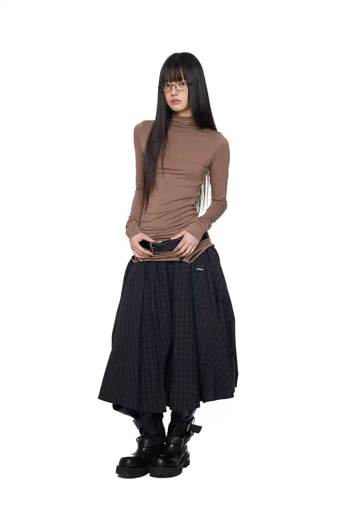 Tom Cami Layered Cropped Mockneck-korean-fashion-Mockneck-Tom's Closet-OH Garments