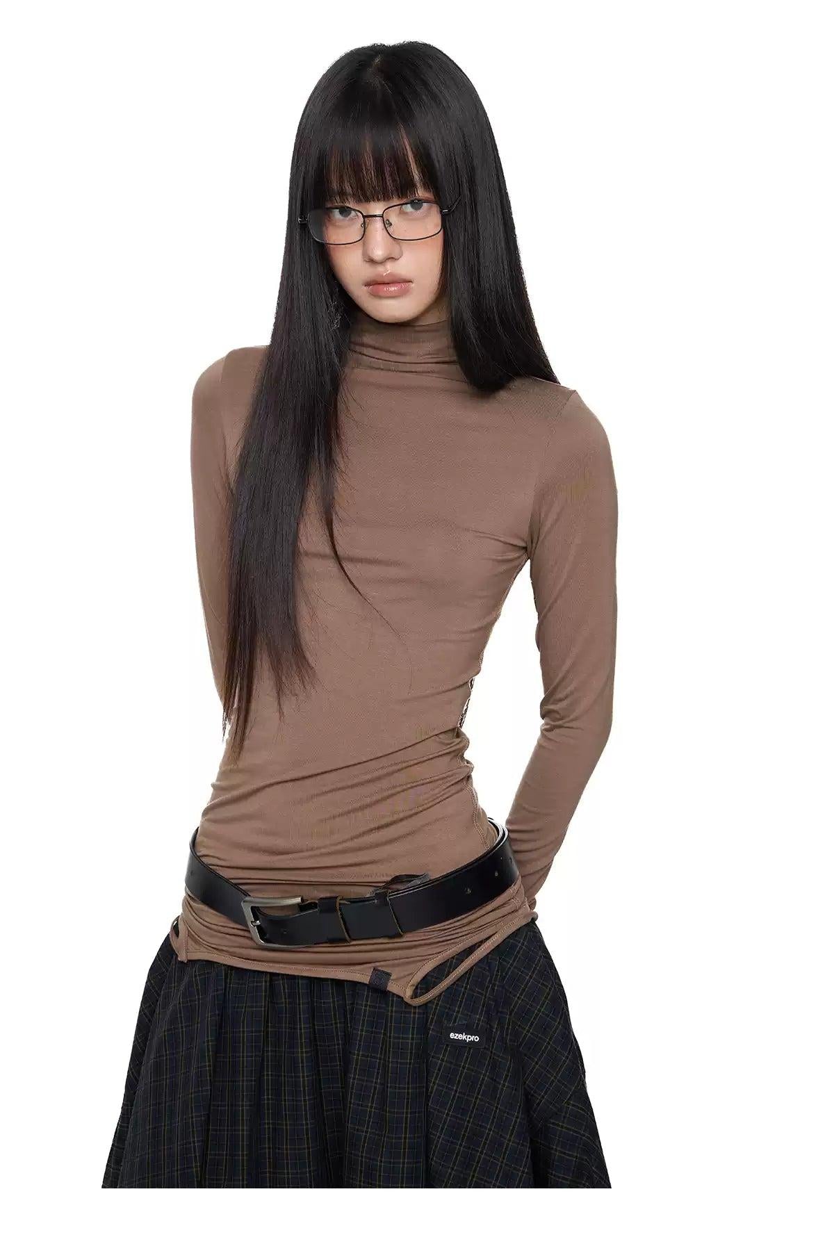 Tom Cami Layered Cropped Mockneck-korean-fashion-Mockneck-Tom's Closet-OH Garments