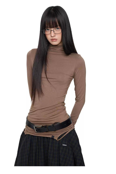 Tom Cami Layered Cropped Mockneck-korean-fashion-Mockneck-Tom's Closet-OH Garments